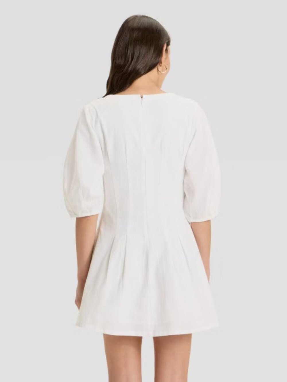 A New Day White Split V Neck Mini Dress Top 20 NWT Cotton Linen Lined Pockets - Picture 2 of 3